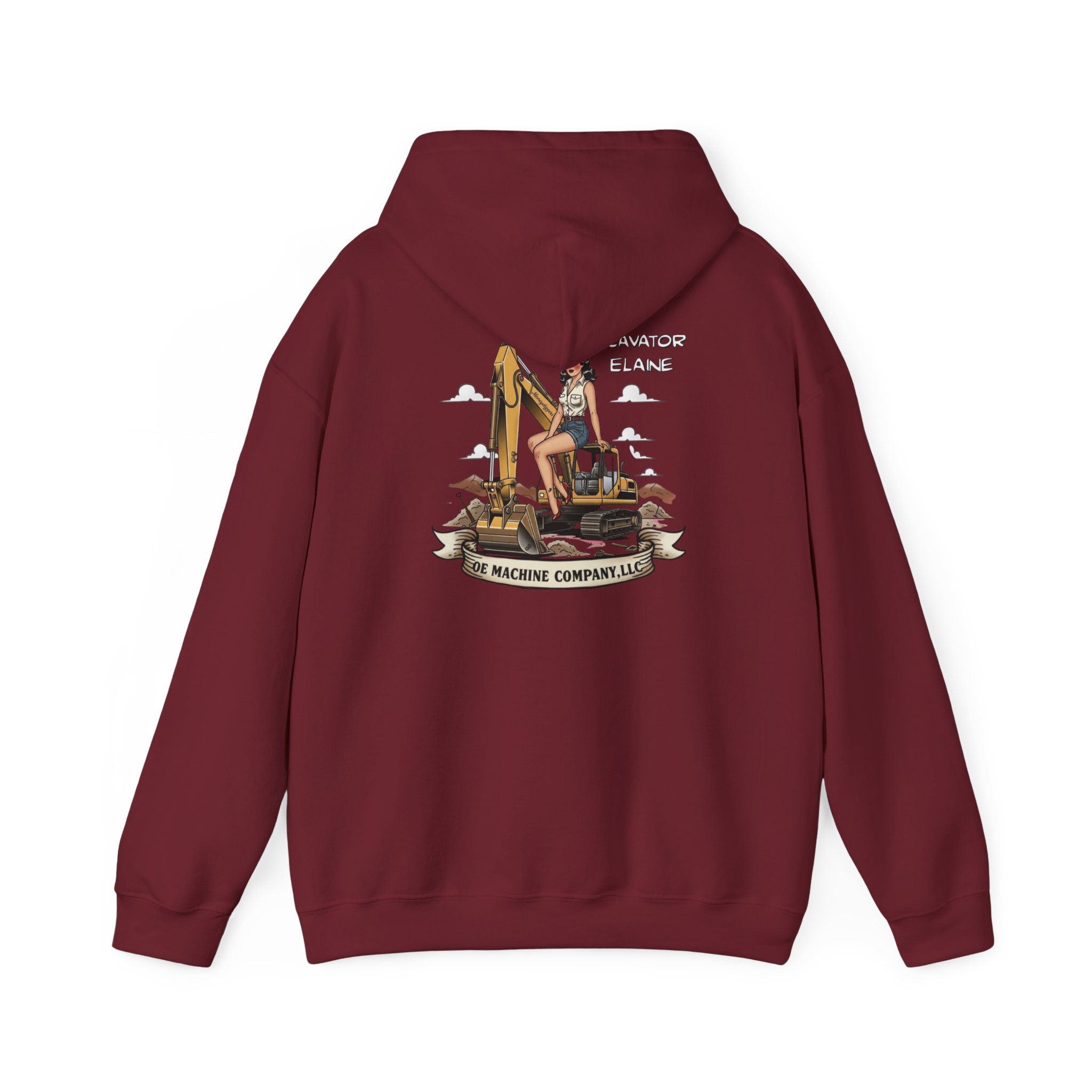 Excavator Elaine, OE Machine Co. Hoodie - Image 3
