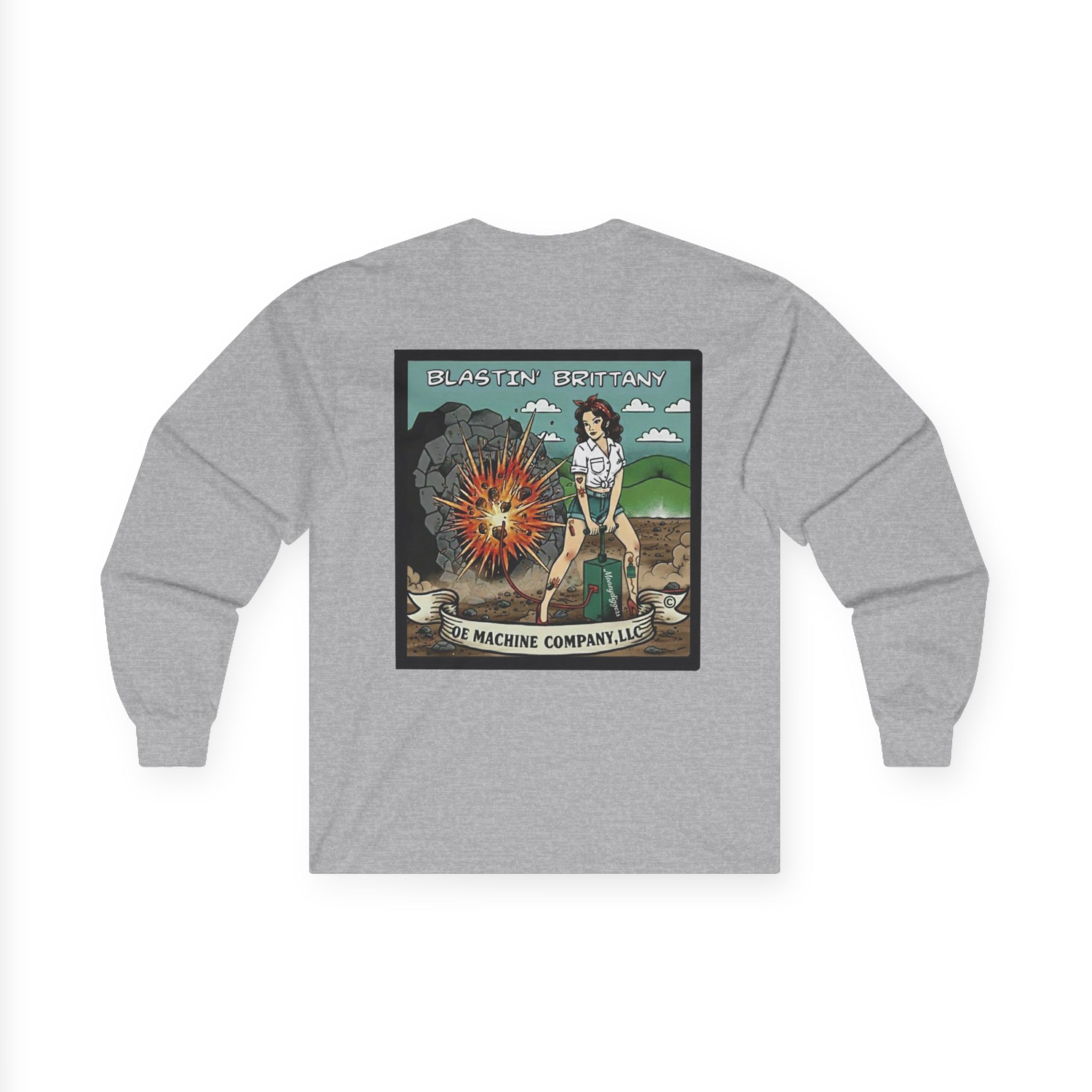 Blastin' Brittany, OE Machine Co. Long Sleeve Tee - Image 11