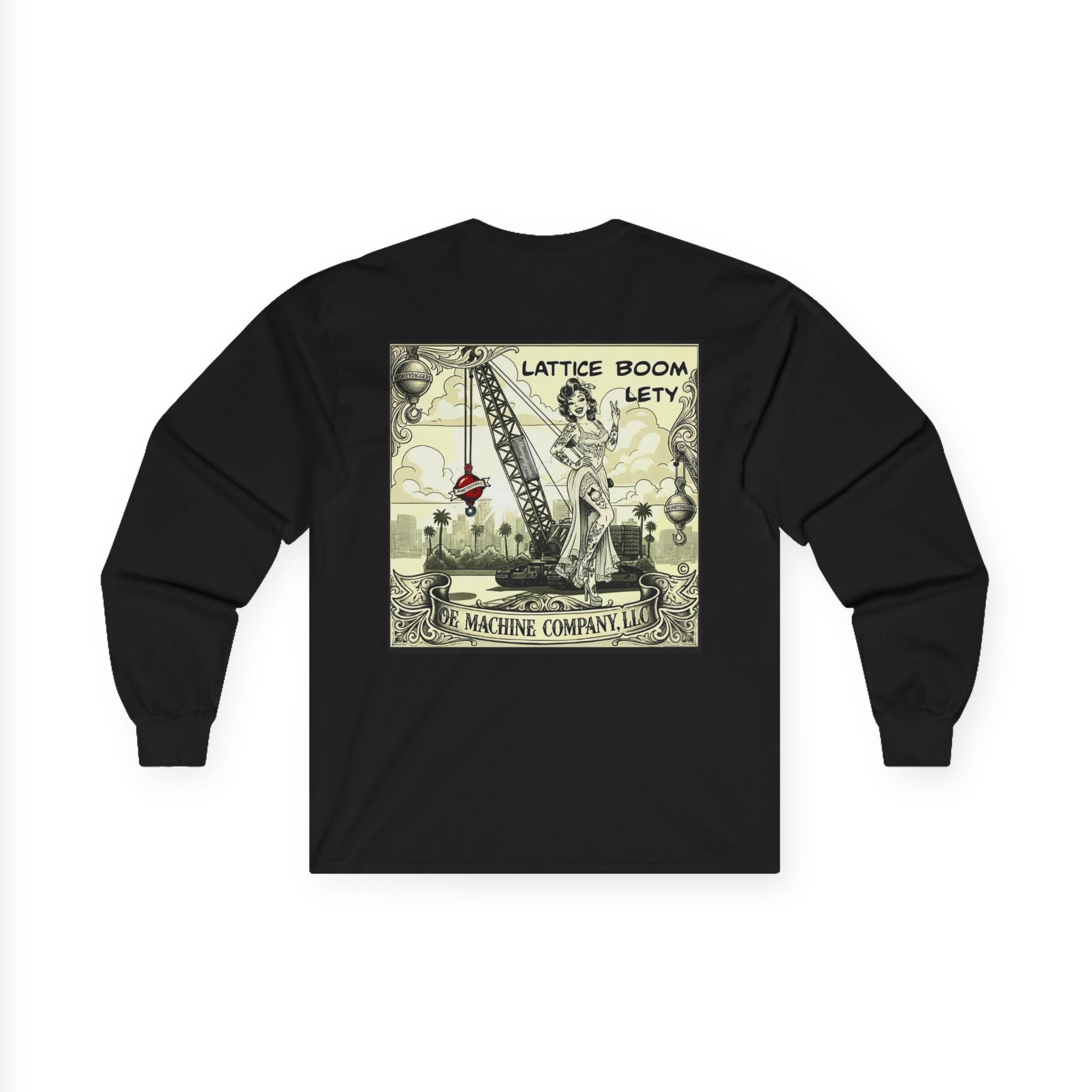 Lattice Boom Lety, OE Machine Co. Long Sleeve Tee - Image 7