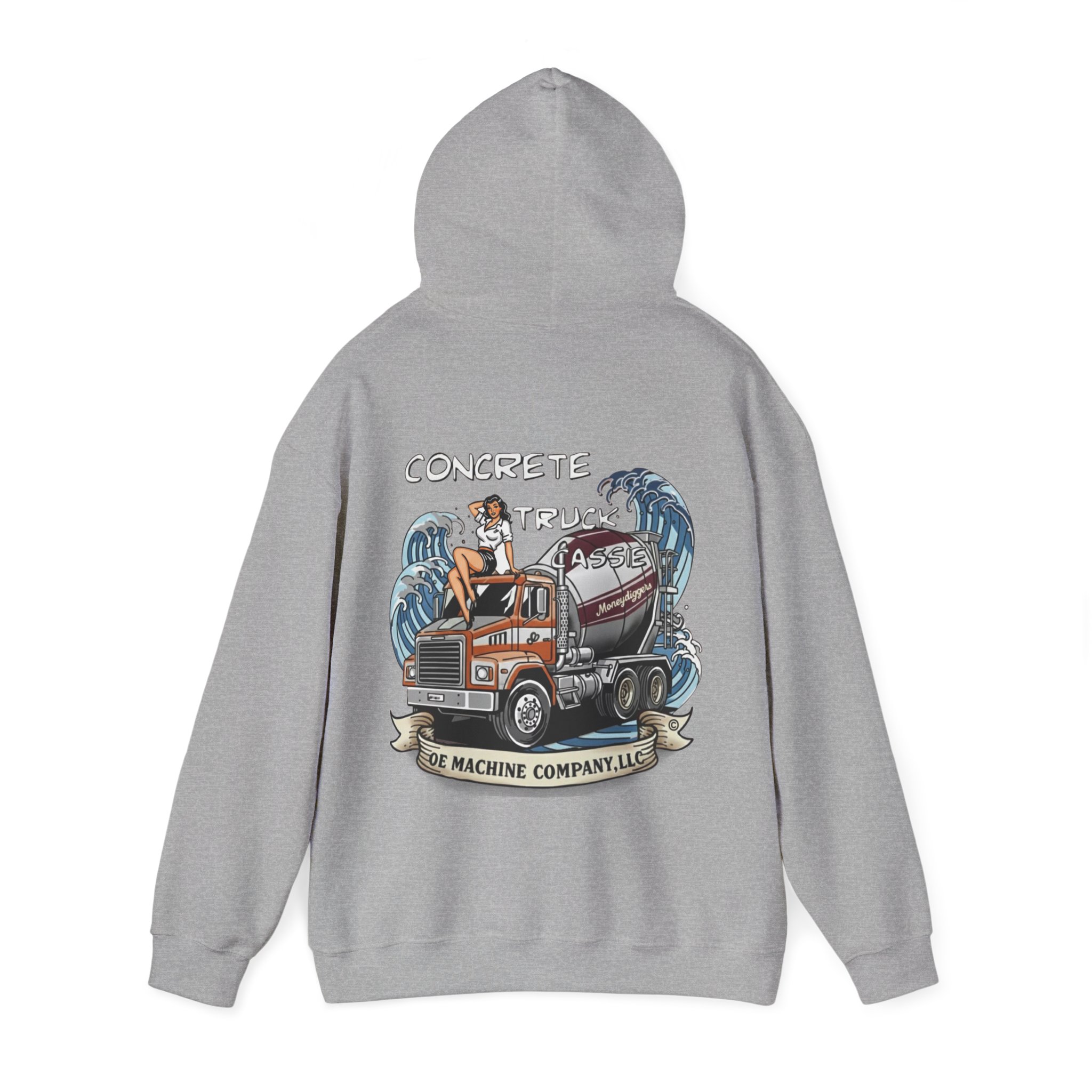 Concrete Truck Cassie, OE Machine Co. Hoodie - Image 7
