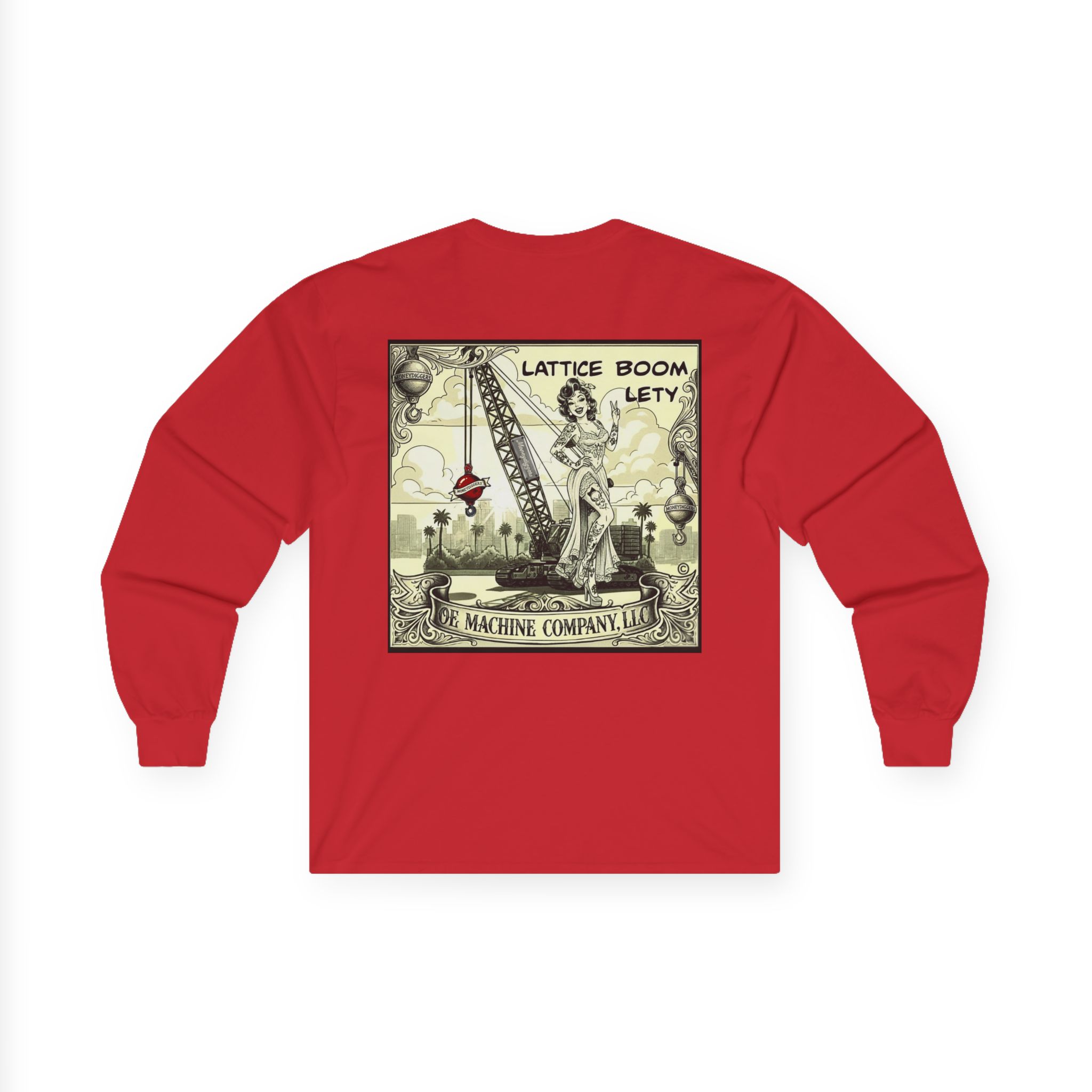 Lattice Boom Lety, OE Machine Co. Long Sleeve Tee - Image 32