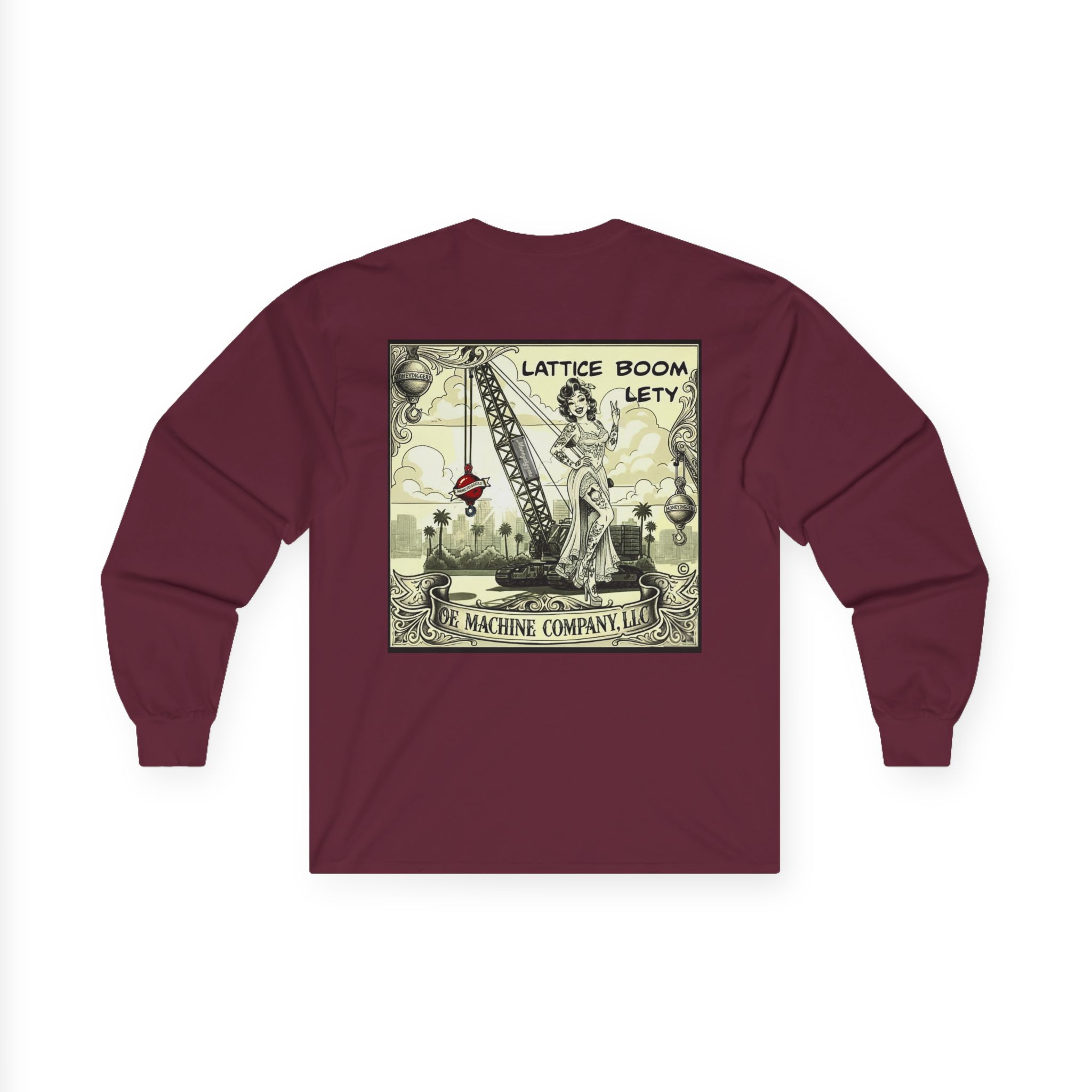 Lattice Boom Lety, OE Machine Co. Long Sleeve Tee - Image 13