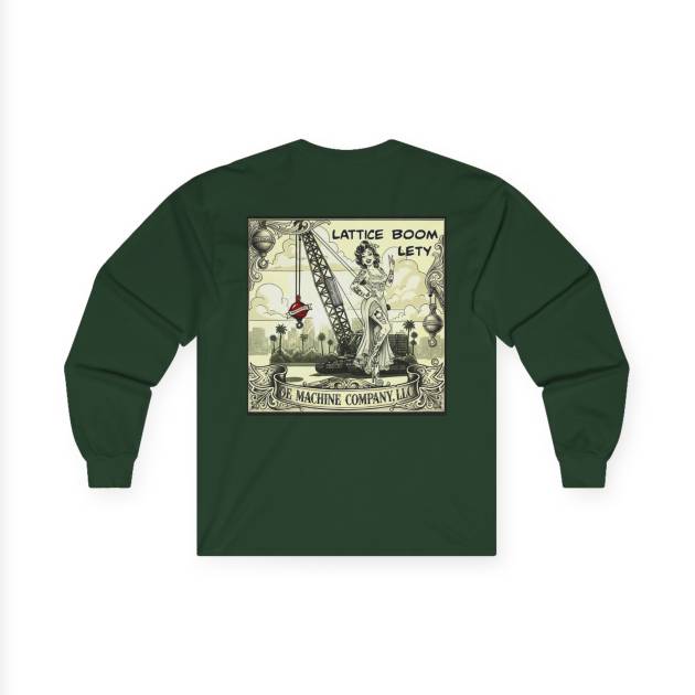 Lattice Boom Lety, OE Machine Co. Long Sleeve Tee