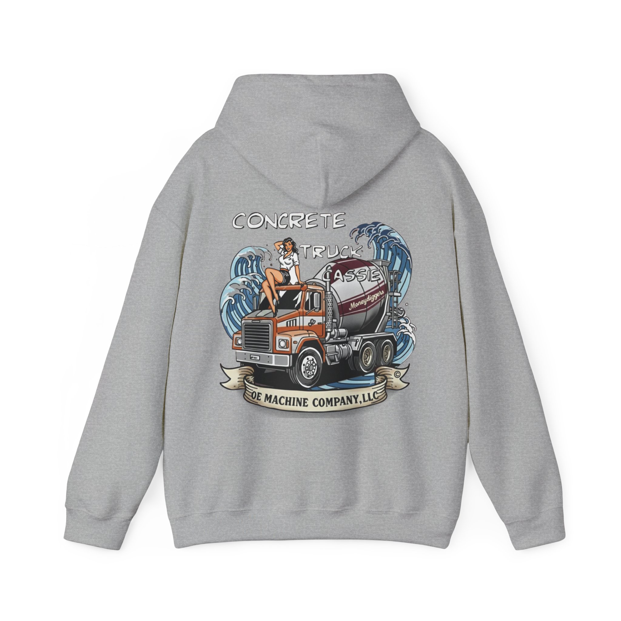 Concrete Truck Cassie, OE Machine Co. Hoodie - Image 6