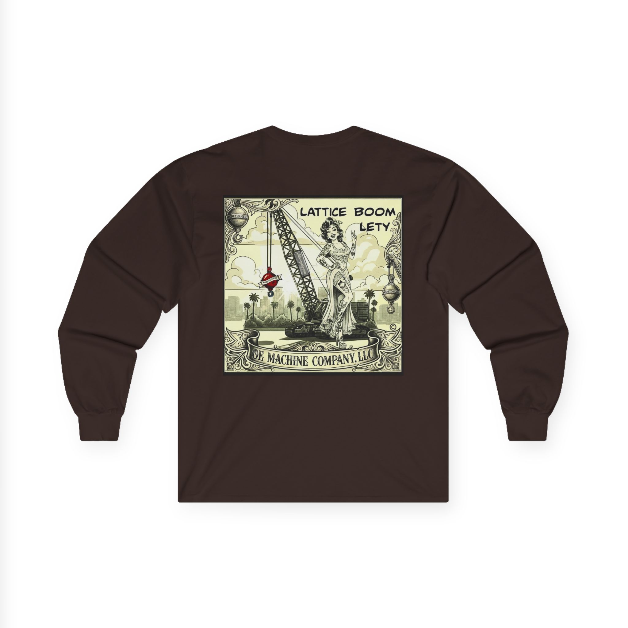 Lattice Boom Lety, OE Machine Co. Long Sleeve Tee - Image 15