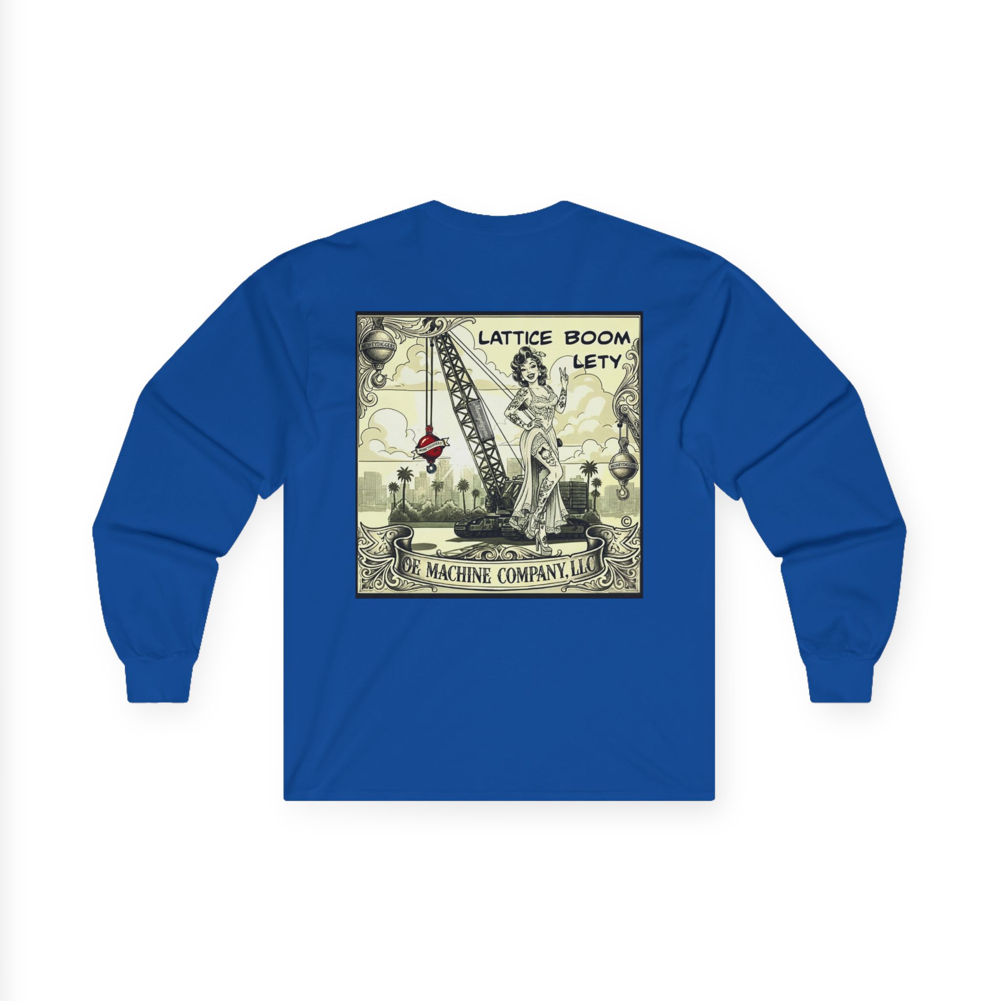 Lattice Boom Lety, OE Machine Co. Long Sleeve Tee - Image 28