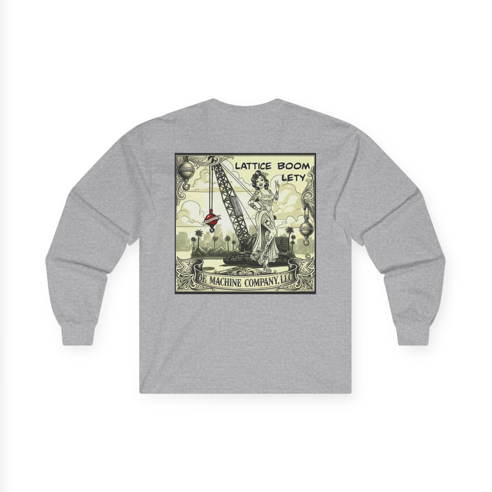 Lattice Boom Lety, OE Machine Co. Long Sleeve Tee - Image 9