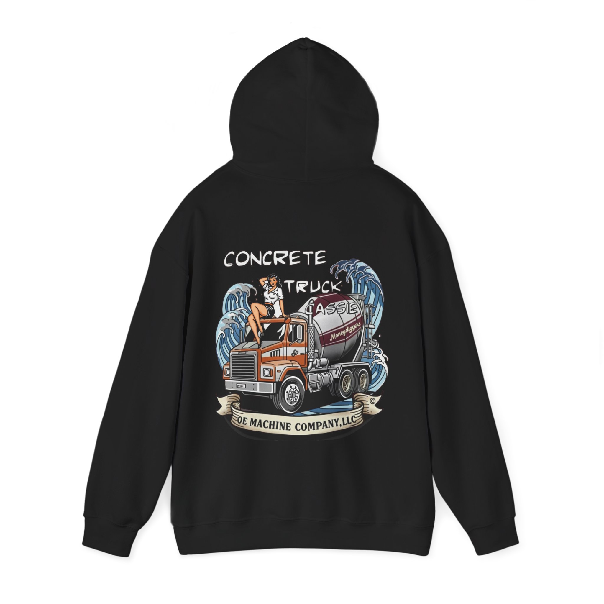 Concrete Truck Cassie, OE Machine Co. Hoodie - Image 3
