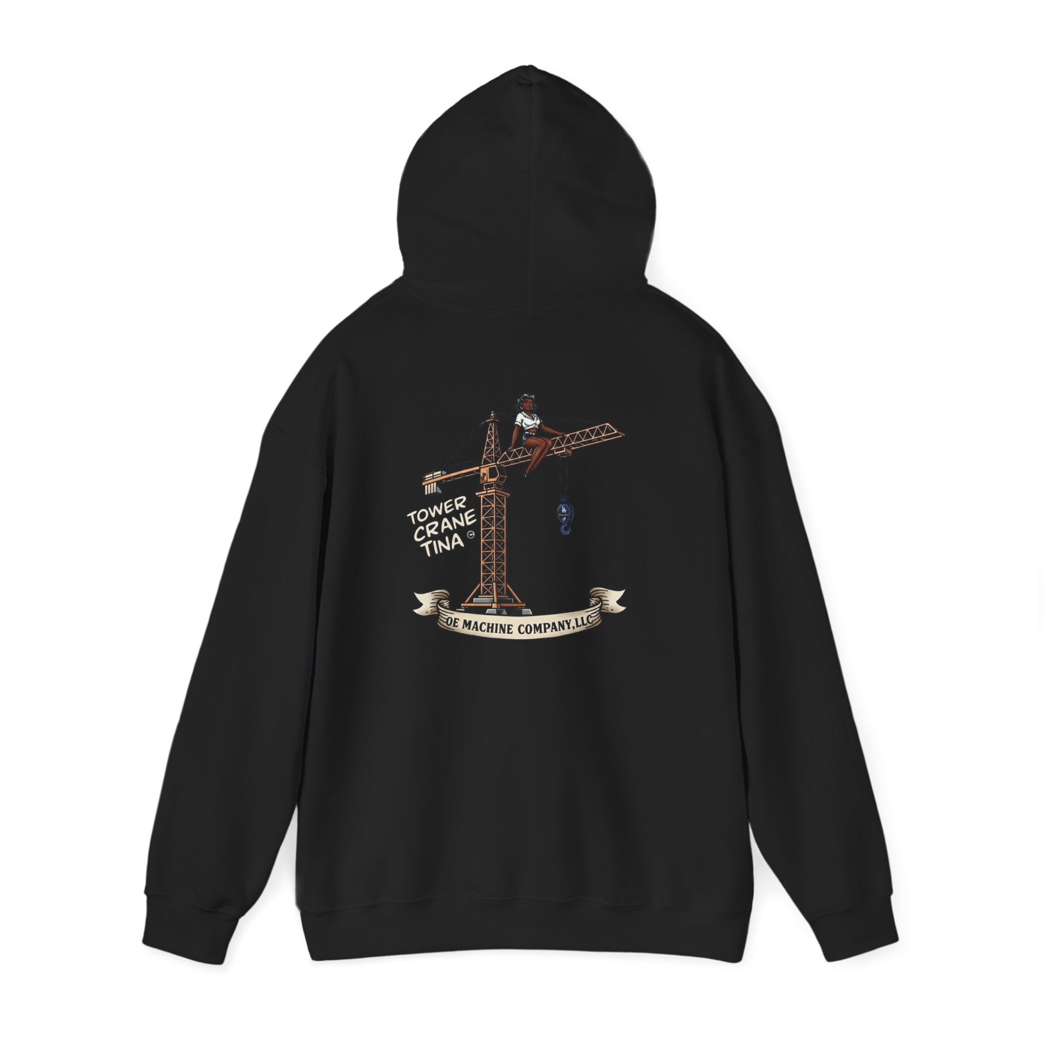 Tower Crane Tina, OE Machine Co. LLC Hoodie - Image 7